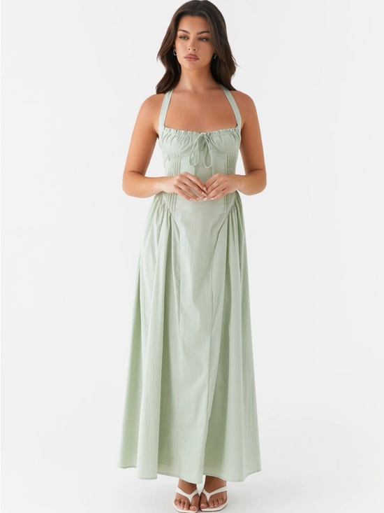 Peppermayo Dresses & Skirts - Peppermayo Olenna Halterneck Midi Dress Sage